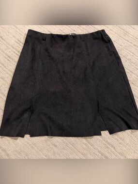 Classic Black Women's Suede Mini Skirt